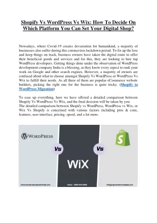 shopify vs wordpress vs wix how to decide
