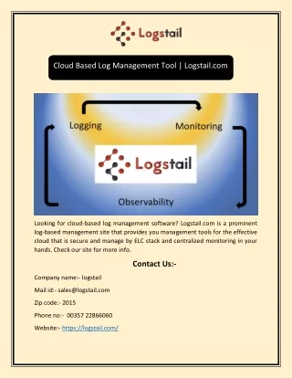 Cloud Based Log Management Tool | Logstail.com