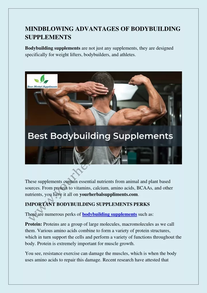 mindblowing advantages of bodybuilding supplements