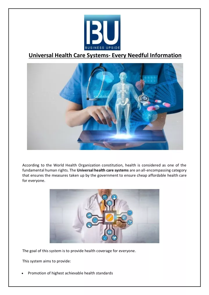 universal health care systems every needful