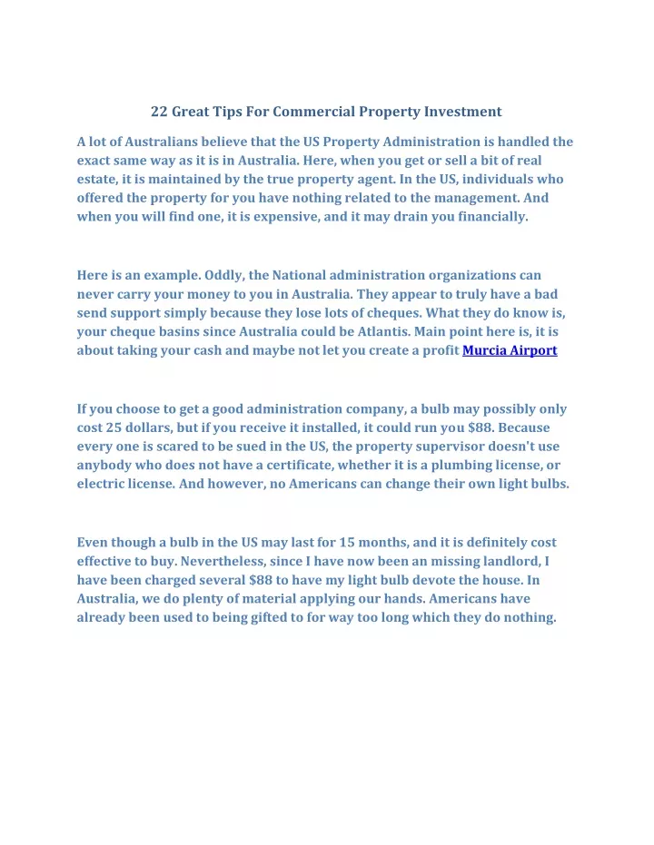 22 great tips for commercial property investment