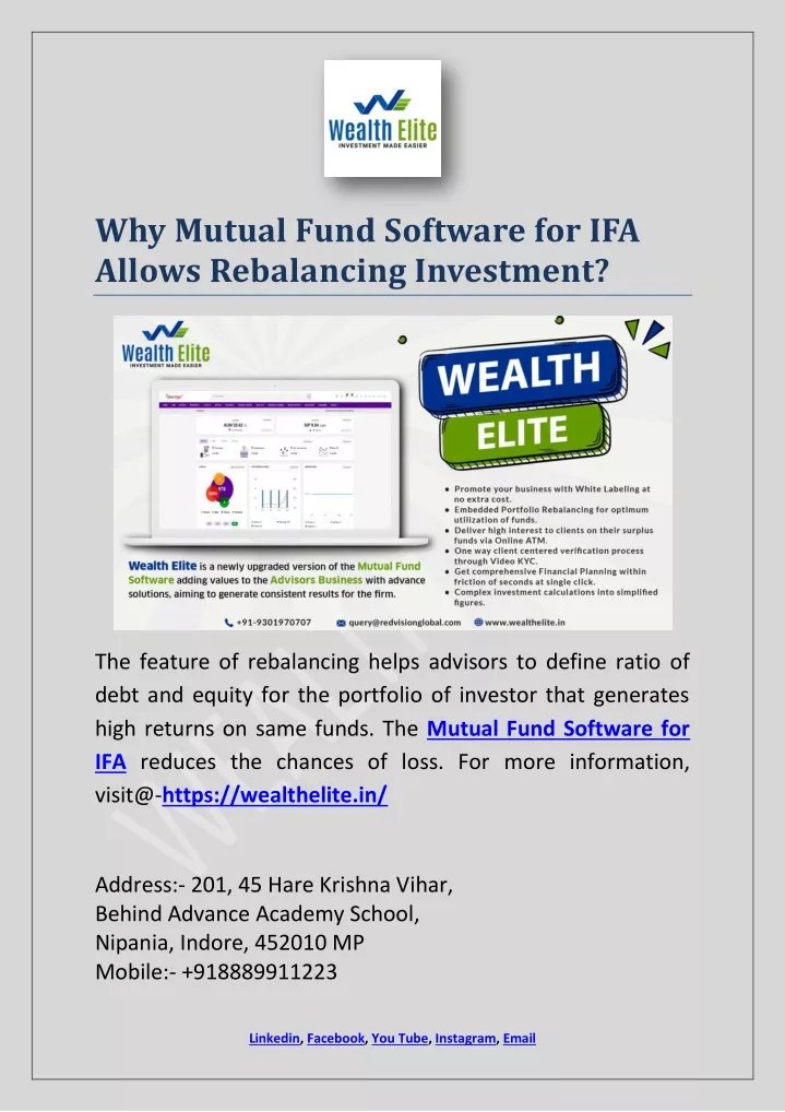 why mutual fund software for ifa allows