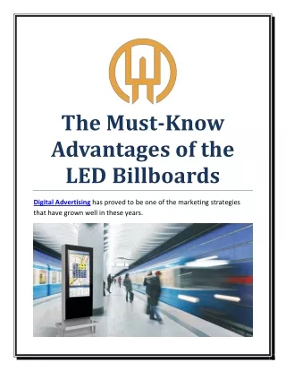 The Must-Know Advantages of the LED Billboards