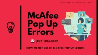 How to get rid of McAfee Pop Up Errors