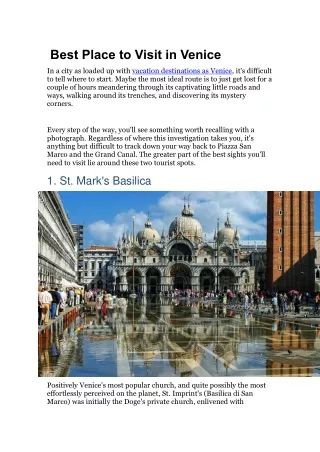 best place to visit in venice