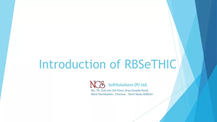 introduction of rbsethic