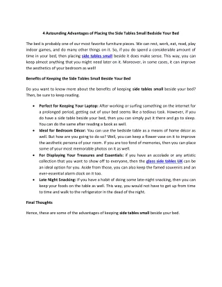 4 astounding advantages of placing the side