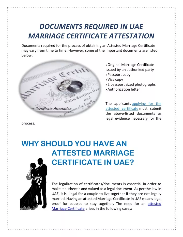 documents required in uae marriage certificate