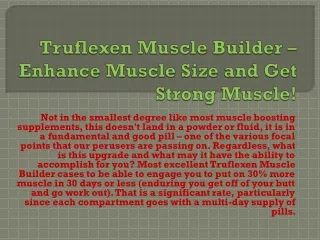 Truflexen Muscle Builder Reviews: