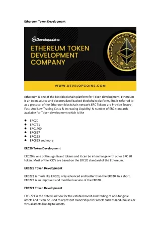 ethereum token development