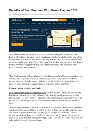 benefits of best premium wordpress themes 2021