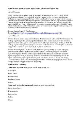 yogurt market report by types applications