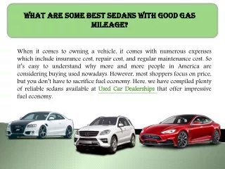 what are some best sedans with good gas mileage
