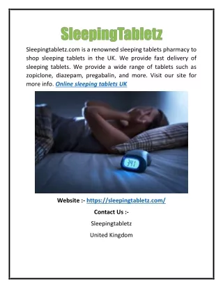 Online Sleeping Tablets UK | Sleepingtabletz.com