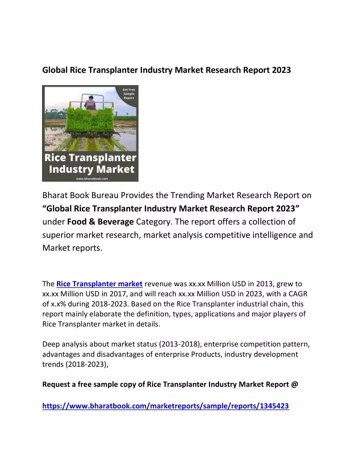 global rice transplanter industry market research