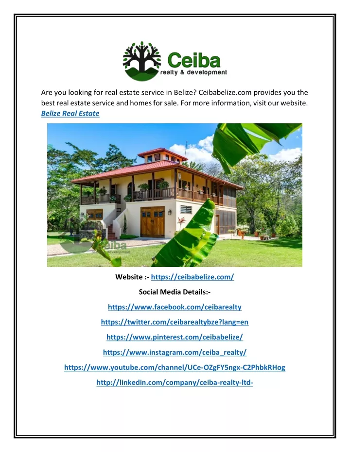 are you looking for real estate service in belize