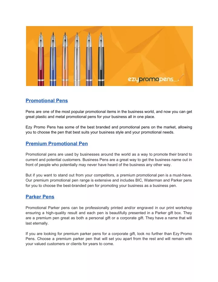 promotional pens pens are one of the most popular