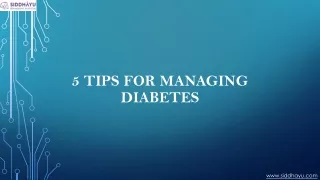 5 tips for managing diabetes