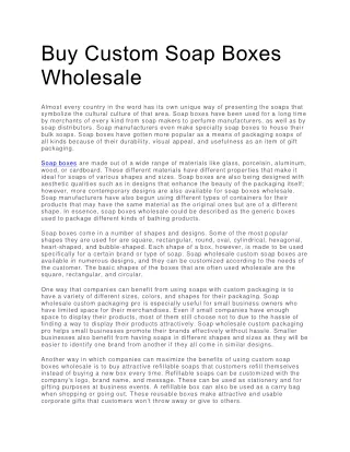 buy custom soap boxes wholesale