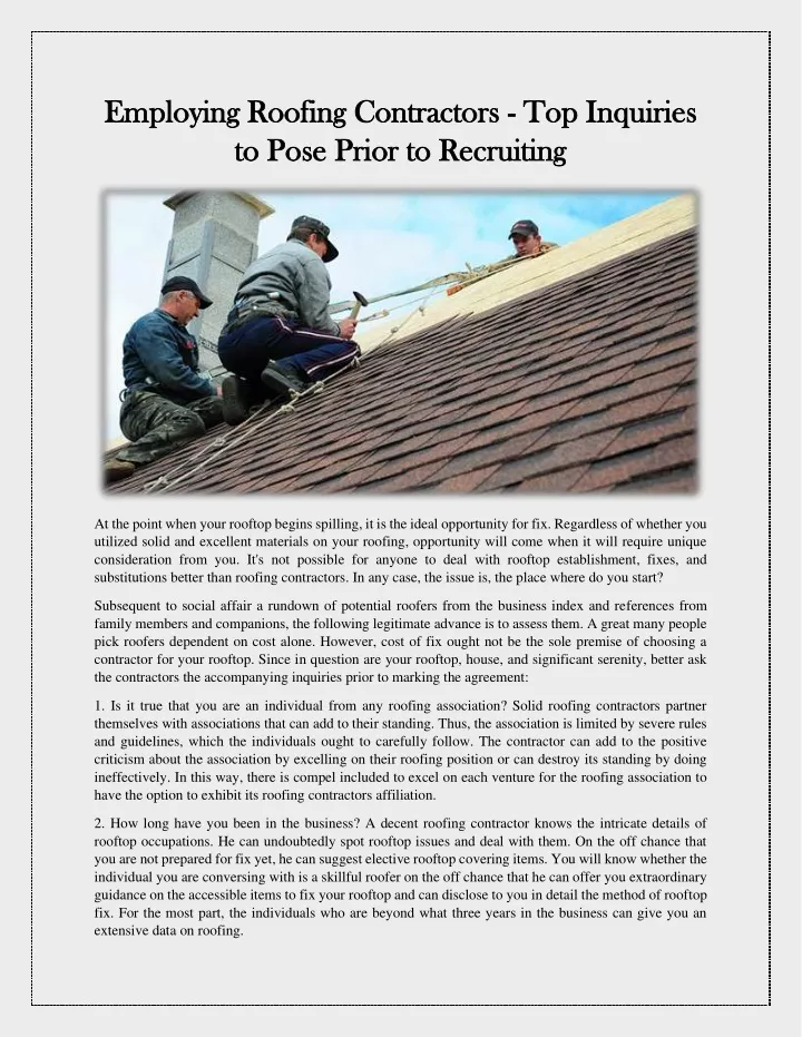 employing roofing contractors employing roofing