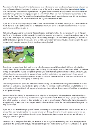 association football also called football