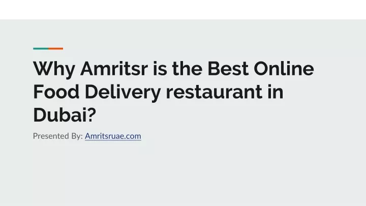 why amritsr is the best online food delivery restaurant in dubai