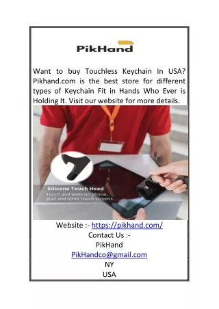 Touchless Keychain for Sale in USA | Pikhand.com