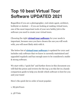 top 10 best virtual tour software updated 2021