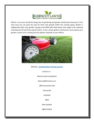 Get Auckland Lawn Mowing Services | Kleencut Lawns