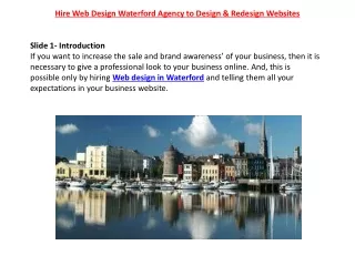 Hire Web Design Waterford Agency to Design & Redesign Websites