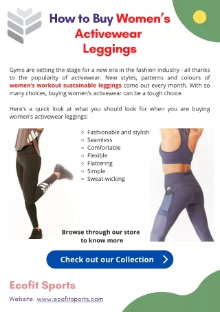 How to Buy Women’s Activewear Leggings