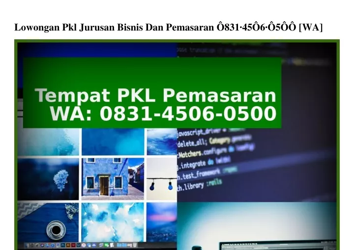 lowongan pkl jurusan bisnis dan pemasaran