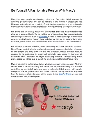 be yourself a fashionable person with macy s