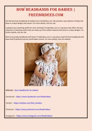 Bow Headbands for Babies | Freebirdees.com