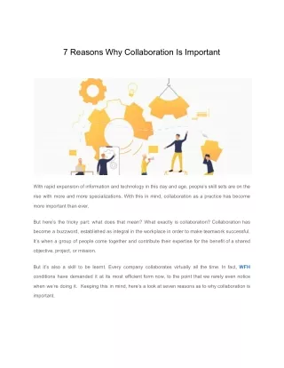 7 reasons why collaboration is important