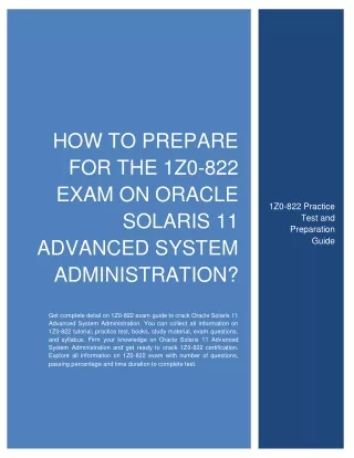 how to prepare for the 1z0 822 exam on oracle