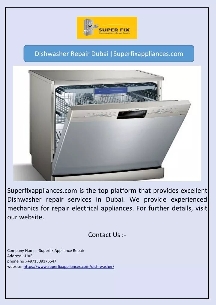 dishwasher repair dubai superfixappliances com