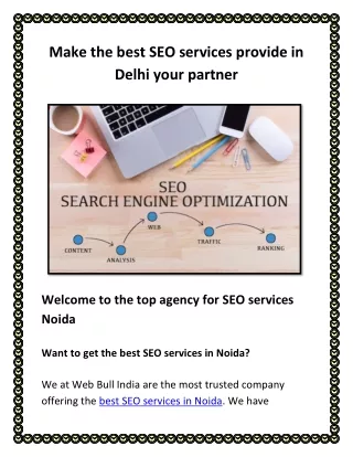 Welcome to the top agency for SEO services Noida