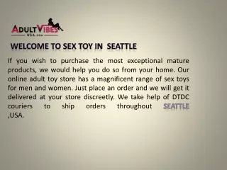 w elcome t o sex toy in seattle