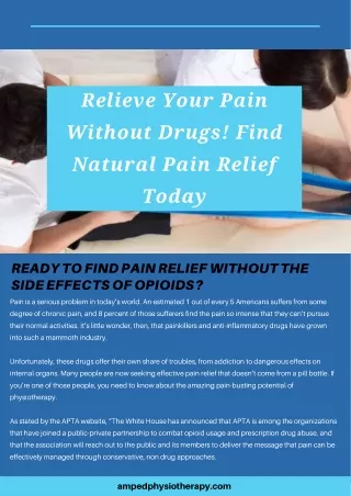 Relieve Your Pain Without Drugs! Find Natural Pain Relief Today
