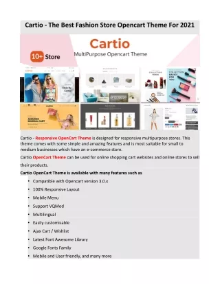 cartio the best fashion store opencart theme