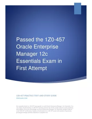 passed the 1z0 457 oracle enterprise manager