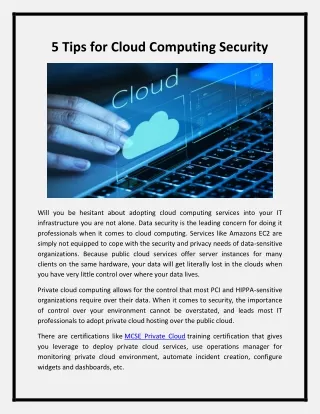5 tips for cloud computing security