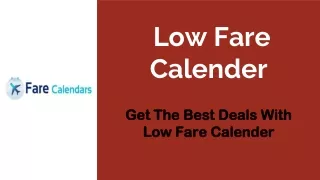 low fare calender