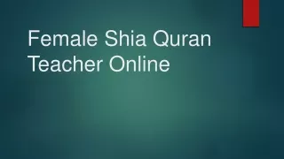 Female Shia Quran Teacher Online
