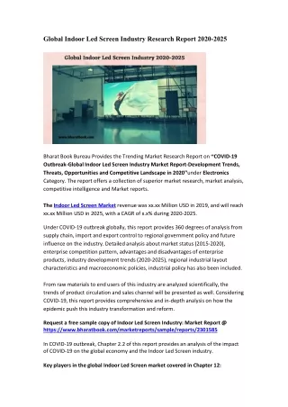 global indoor led screen industry research report