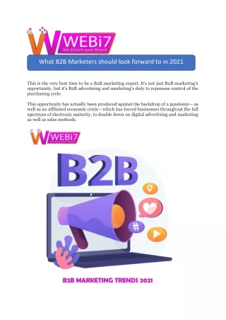 What B2B Marketers should look forward to in 2021