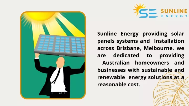 sunline energy providing solar panels systems