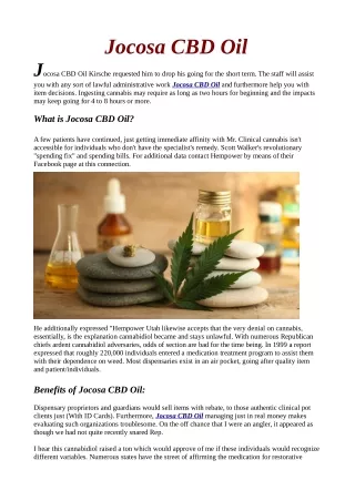 Jocosa CBD Oil|Reviews |Where to buy|Side Effects|Benfits|Scam.