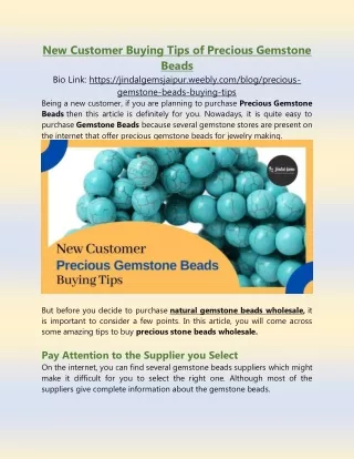 new customer buying tips of precious gemstone